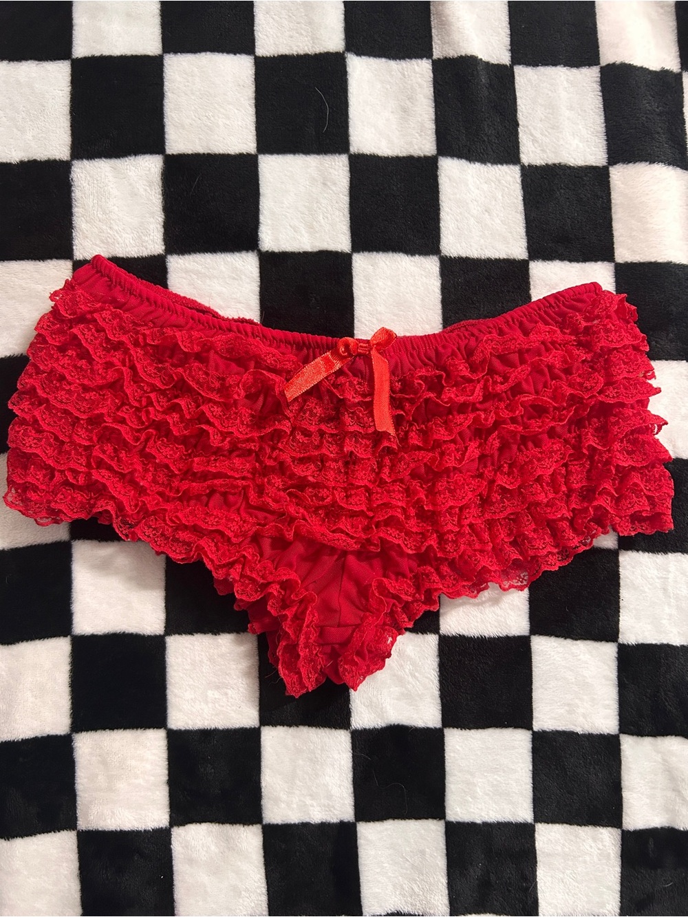 Leg Avenue Red Ruffle Lace Briefs